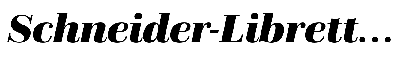 Schneider-Libretto BQ Bold Italic